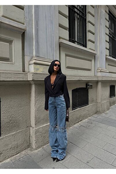 DEEFWEAR Преміум серія Джинси з деталями на штанинах Palazzo