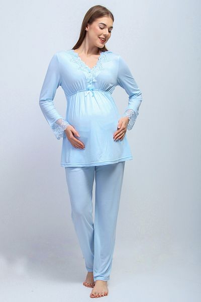 ByLohusa Set pijama de maternitate albastru Effortt