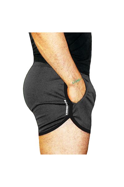 Boomenbex Anthracite Crossfit Shorts Pantyhose Short Black Ribbed Pocket Stretchy