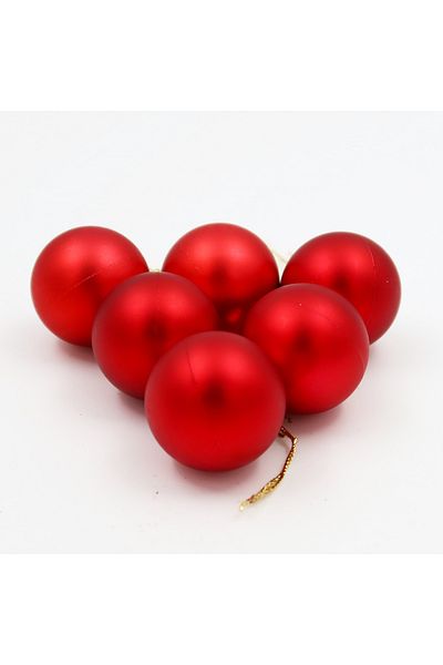 enyareshome Red Color 4cm Matte Set of 6 Christmas Balls