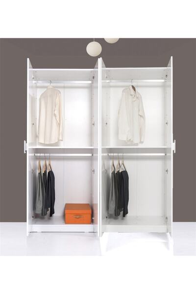 Kenyap Plus 812486 Stella 4 Kapaklı Gardırop - Parlak