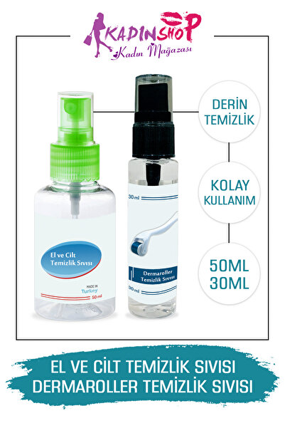 Kadınshop Dermaroller Dezenfektanı 30ml Cilt Dezenfektanı 50ml Antiseptik Spr...