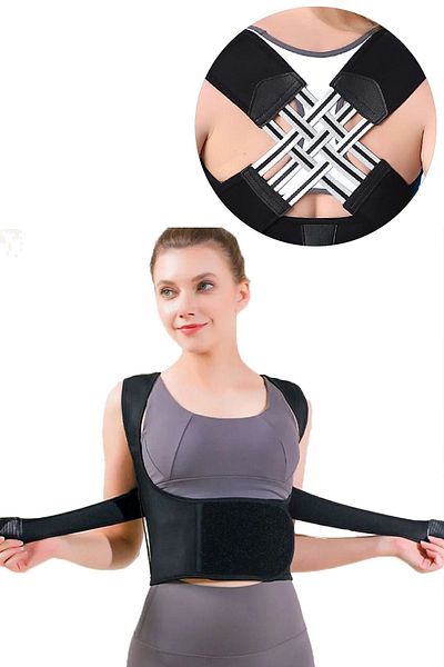 HASBY Unisex Adjustable Shoulder and Back Support Upright Posture Corset