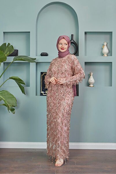 Hülya Keser Rana Püsküllü Abiye - Somon