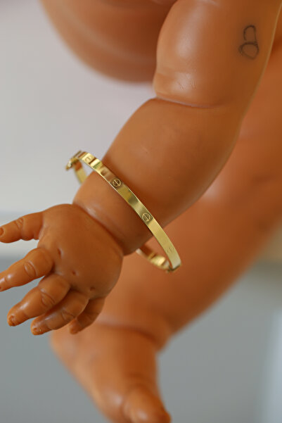 Yenigün Kuyumculuk 14 Ayar Altın Çivi Modeli Çocuk Kelepçe