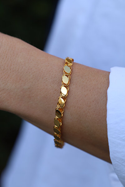 Yenigün Kuyumculuk 14 Ayar Altın Pullu Zincir Bileklik 4,3 gıram