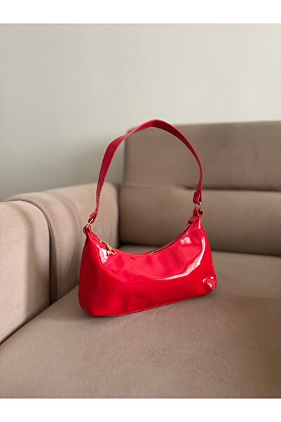 MODA ELF Kırmızı Rugan Omuz Çantası
