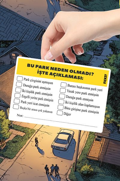 Ficksy Parkvizit – Fun and Gentle Warning Card for Evil Parking People - 25 Pieces - 9.5*7 cm