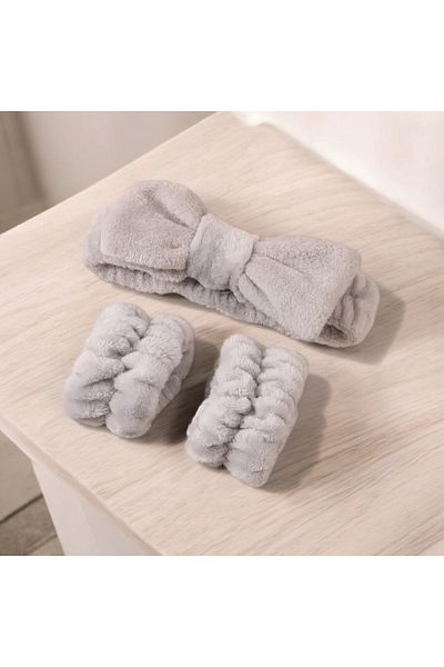 KANİNCHEN Set de 2 Super Soft Spa - Brățară pentru spălarea feței și banda elastică de păr