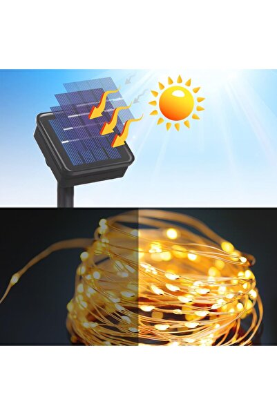 Horasan Ticaret Güneş Enerjili 20 Metre 8 Mod Gün Işığı LED Işık Şeridi