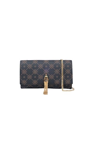 LAMBERTİ Embossed Tassel Clatch