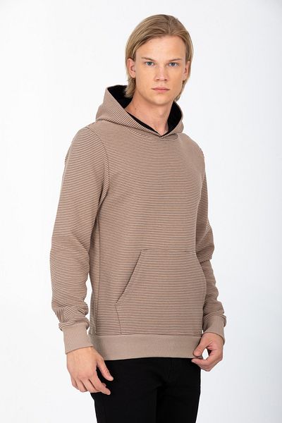 DYNAMO Men's Stone Hooded Kangaroo Pocket Regular/Normal Cut Sweatshirt 6640