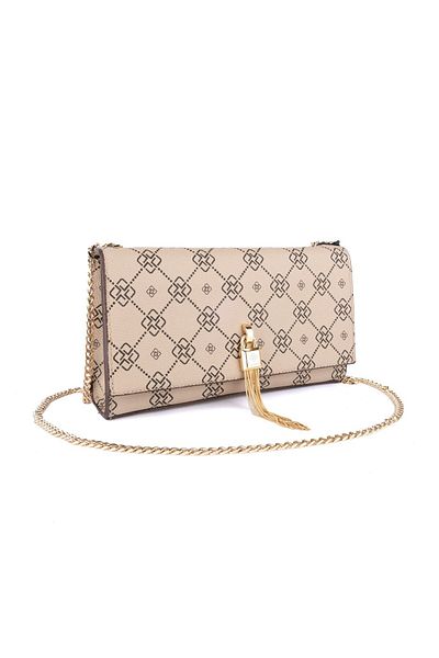 LAMBERTİ Embossed Tassel Clatch