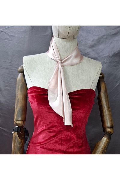 Qrsln Ronja Satin Scarf - Neck Collar Powder Tie