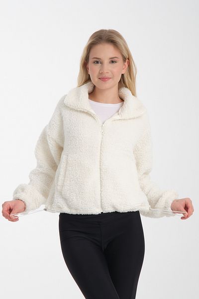 Store Women's Stand Collar Plush Elastic Double Pocket Personality Jacket - Fleece Cardigan Sweatshirt