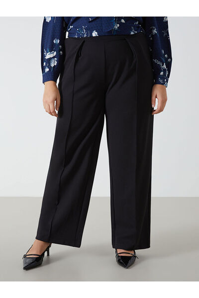 LC Waikiki Siyah Beli Lastikli Loose Fit Kadın Pantolon