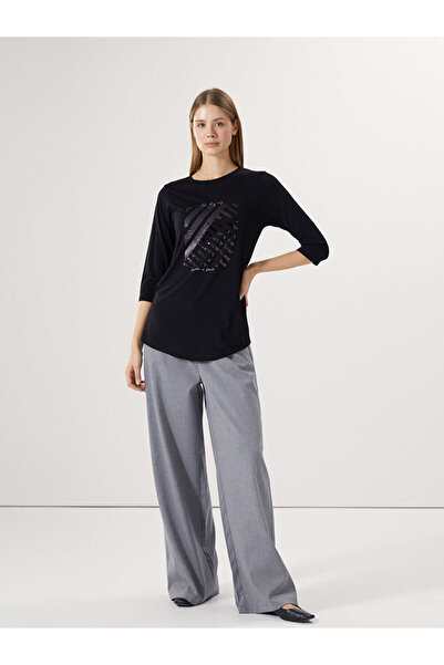 LC Waikiki Sparkling Selections from Shining Store |   Crew Neck Embroidered Women's Blouse