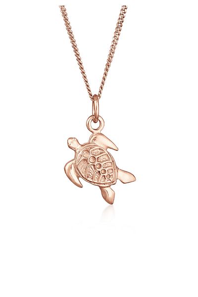 ELLI Halskette Damen Panzerkette Schildkröte Anhänger Sonne in 925 Sterling Silber