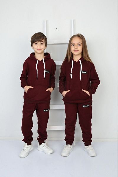 Modaayaz Set unisex fleece cu glugă și buzunar cangur și șardon