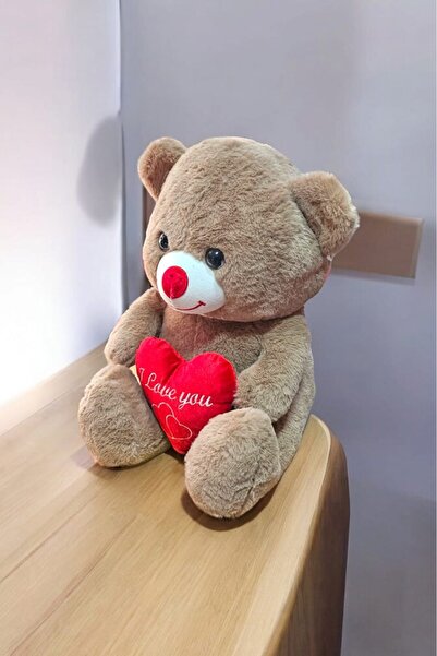 Mellito Brown Cute Heart Bear 35 cm Special Gift for Lover