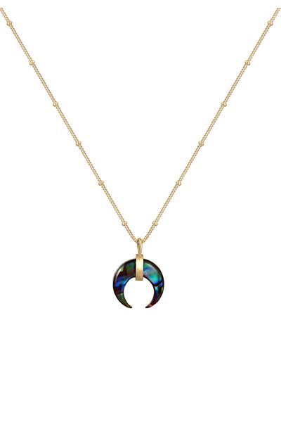 ELLI Necklace Abalone Crescent Pendant Gold Plated 925 Sterling Silver