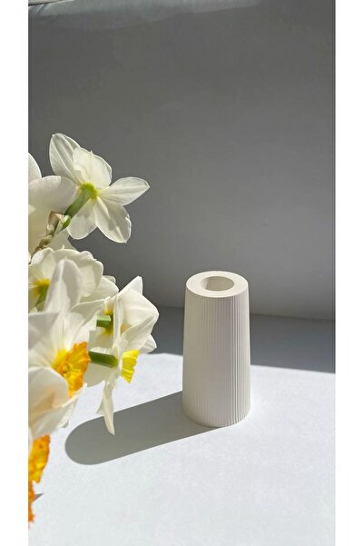 Ahza collection Beyaz Pampas Vazo, Çiçek Vazosu