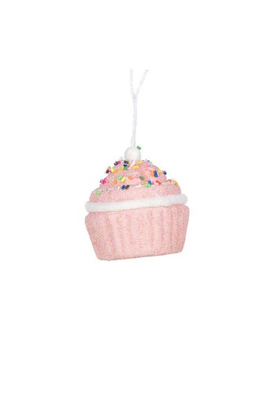lolipophobi Christmas Tree Ornament Pink Cupcake 1 Piece 10 Cm, Christmas Ornament, Christmas, Decor