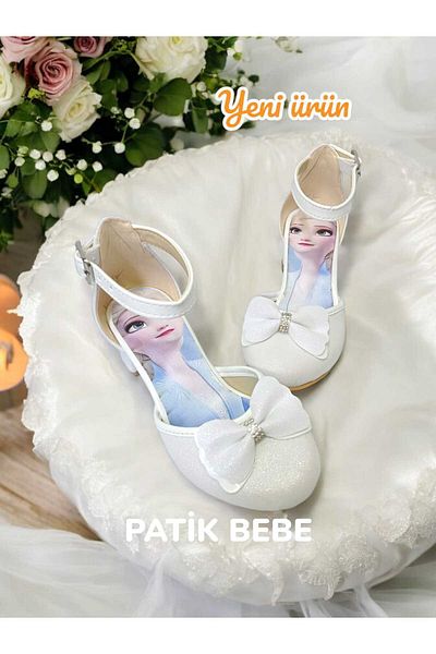 PATİK BEBE Pantofi cu toc de culoare albă pentru fete