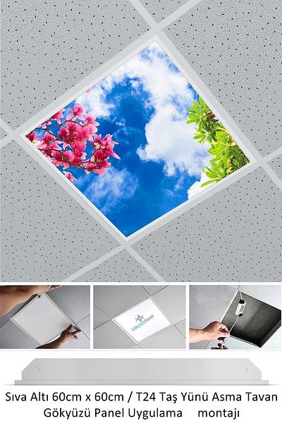 Gökyüzü Panel 60cmx60cm-hanging Ceiling Led-mounted-54w-white-led Panel-led Luminaire-60x60 Stone Wool Hanging Ceiling Led