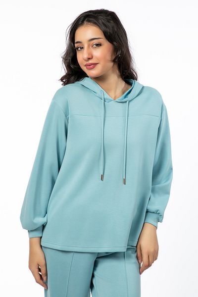 RİNA Basic Hoodies_S_Aqua