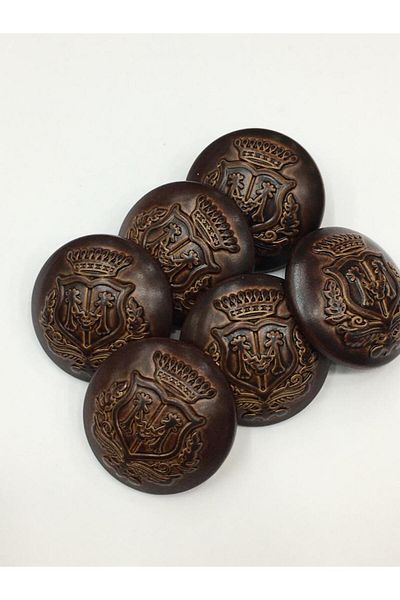 karantuhafiye Trench Coat Button Set of 6 Brown 2.5 cm
