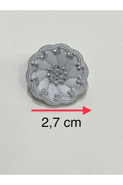 karantuhafiye 6-Piece Italian Model Trench Coat, Coat and Coat Button Set - Silver 2.7 cm (Code:4685)