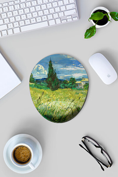 Gizeo Concept Van Gogh Green Field Desenli Bilek Destekli Mouse Pad
