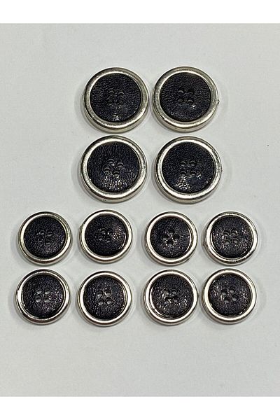 karantuhafiye Blazer Jacket Button Set / Black Silver / M004