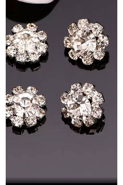 karantuhafiye Stoned Button Flower Model Set of 4 1.8 Cm