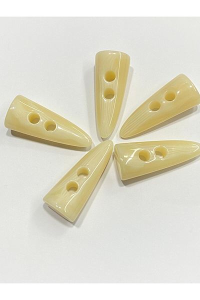 karantuhafiye 4 cm Cream Colored Set of 5 with Elephant Tooth and Shepherd Button - Gray Series