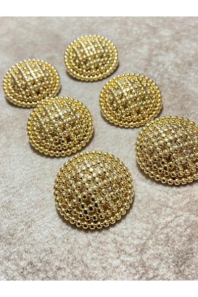 karantuhafiye Coat Jacket Button Mesh Model Special Coating Gold Set of 6