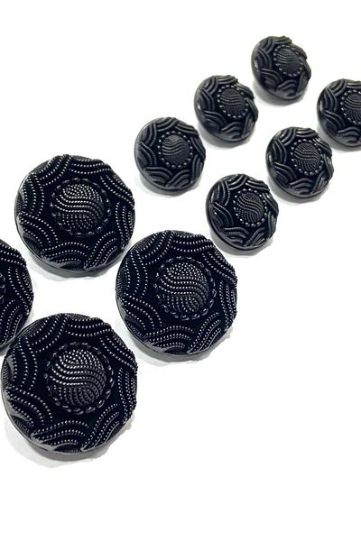 karantuhafiye Italian Coat Dupiyes Button / 4+6 Set / Black /M014