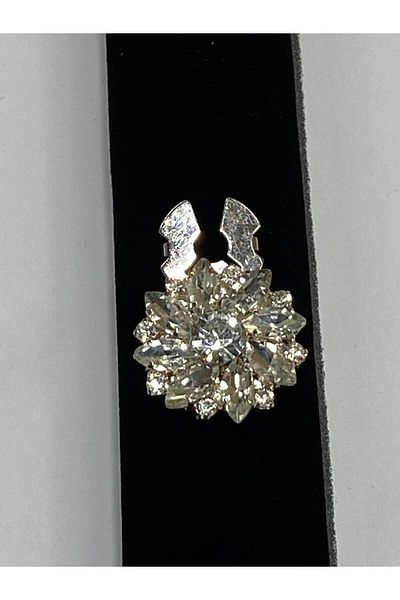 karantuhafiye Jewelled Button / Jewelled Clip Button / 2.5 cm Silver