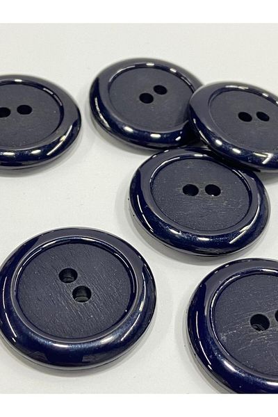 karantuhafiye Navy Blue Set of 6 Italian Button - Coat Button 3.5 cm (M46690)