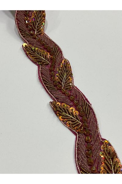 karantuhafiye indian ribbon / decorative indian ribbon / 1 meter / Burgundy