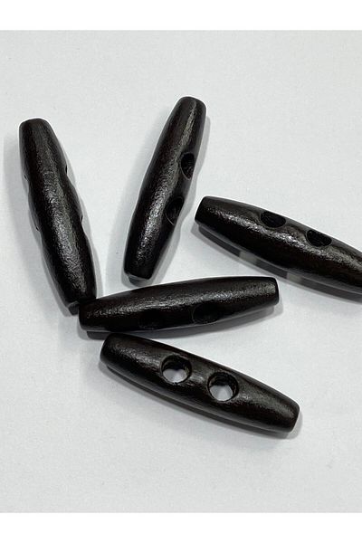 karantuhafiye Wooden Shepherd Button Set of 5 / 5 cm / Dark Brown