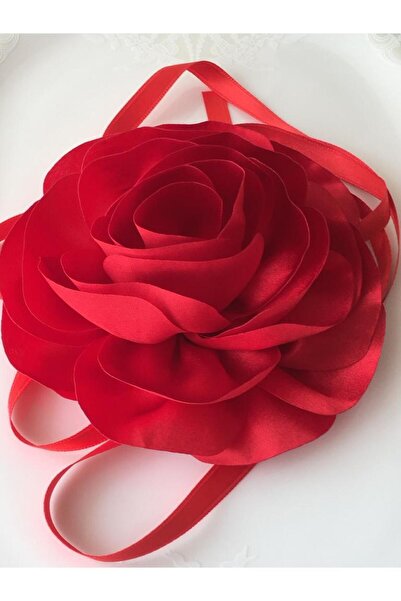 karantuhafiye Necklace / Fabric Big Rose Necklace ( 15 Cm ) ( Bk5 )
