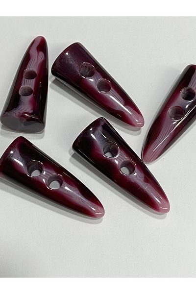 karantuhafiye Claret Red Shepherd Button - 4 cm Ivory Button, Set of 5, Melted Series