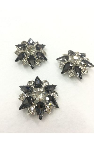 karantuhafiye Stoned Button Star Model Set of 3 with Smoked Stones