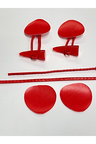 karantuhafiye طقم أزرار جلد الراعي باللون الأحمر 2 قطعة