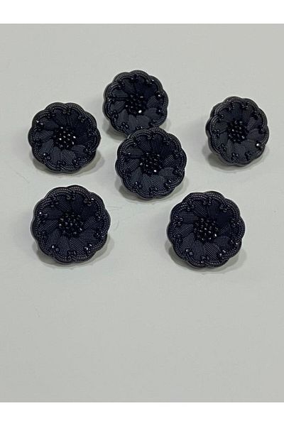 karantuhafiye Black Italian Model Jacket and Cardigan Button Set - Set of 6 1.8 cm (Code:4685)