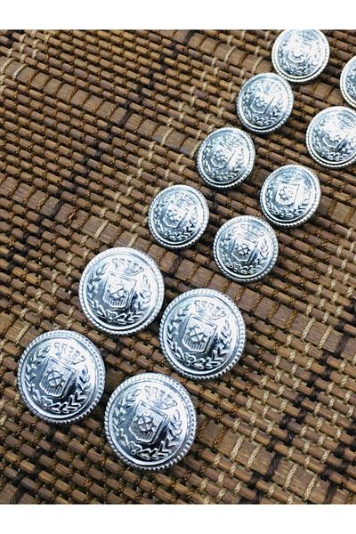 karantuhafiye Blazer Jacket Button Set Silver / Wreath Model