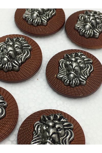 karantuhafiye Coat Trench Coat Button Set Lion Model Tan Set of 6 3 cm