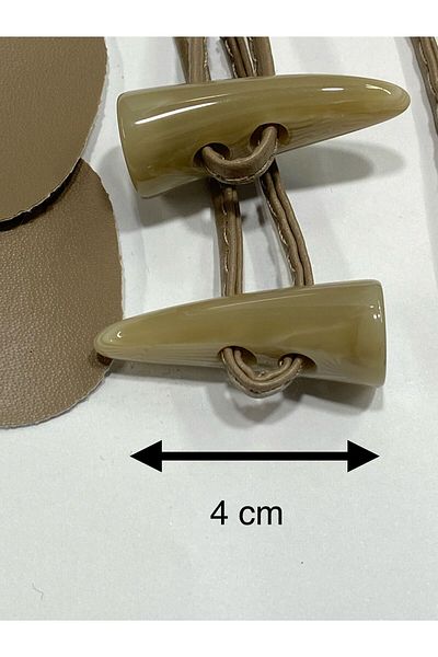 karantuhafiye Shepherd Leather Unit Button Set - Cappuccino 2 Pieces